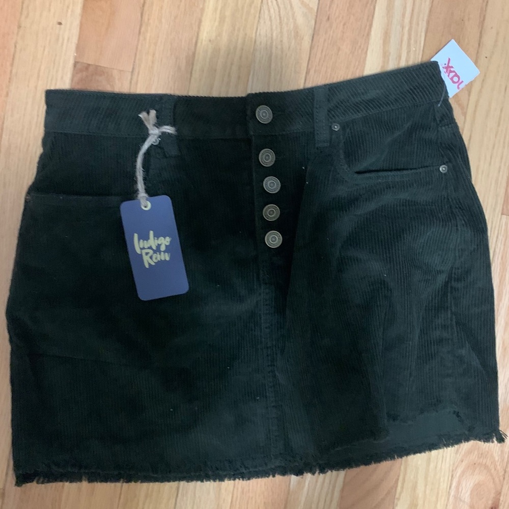 Dark green soft jean skirt